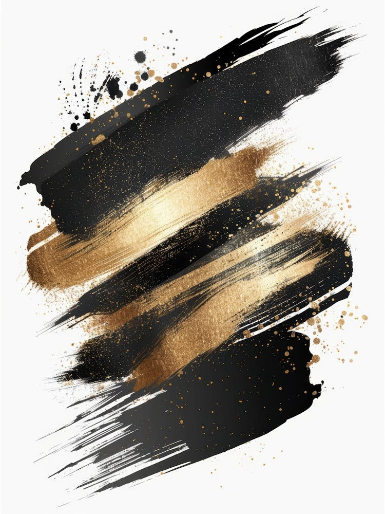 Gold And Black Brush Strokes 28