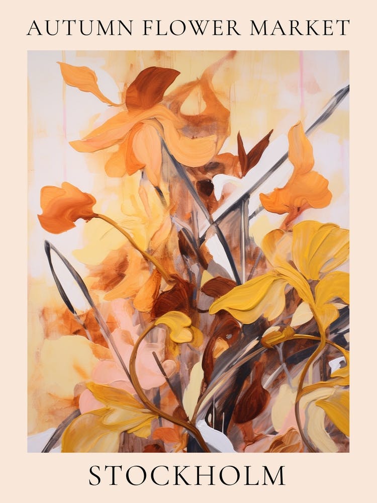 Autumn Flower Market Poster Stockholm 2