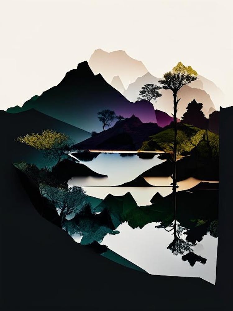 Killarney Nationalpark Irland Scherenschnitt