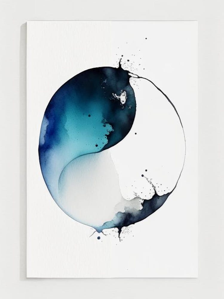 Minimal Yin and Yang 1 Watercolour
