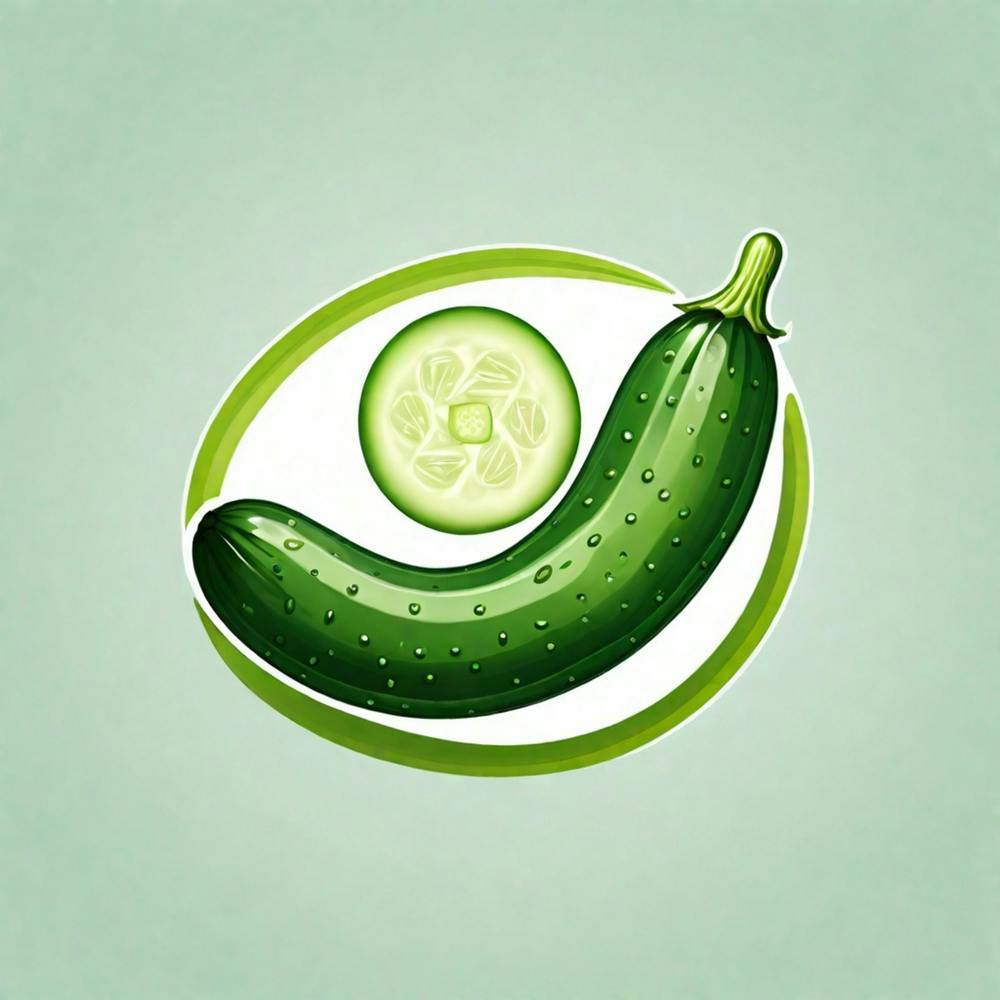 Cucumber On A Green Background 2