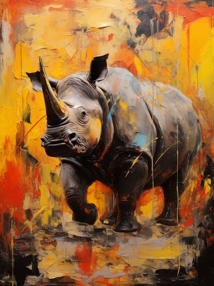Rhinoceros Abstract Expressionism 3
