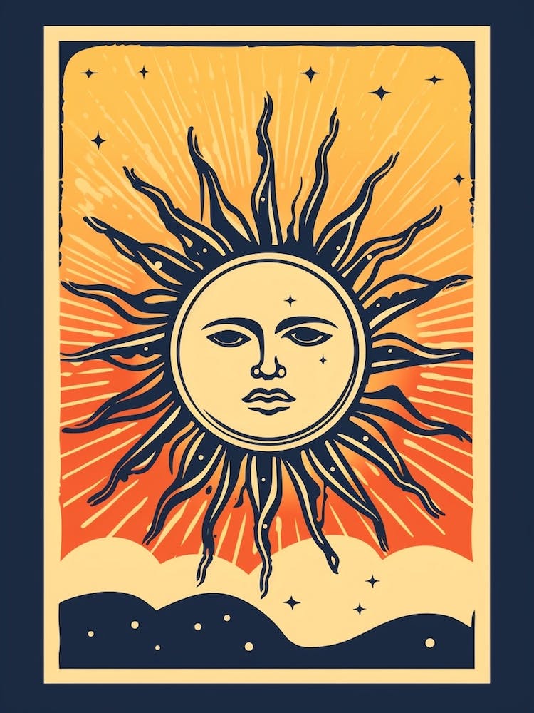 Bold Bright Sun Tarot Card Style 7