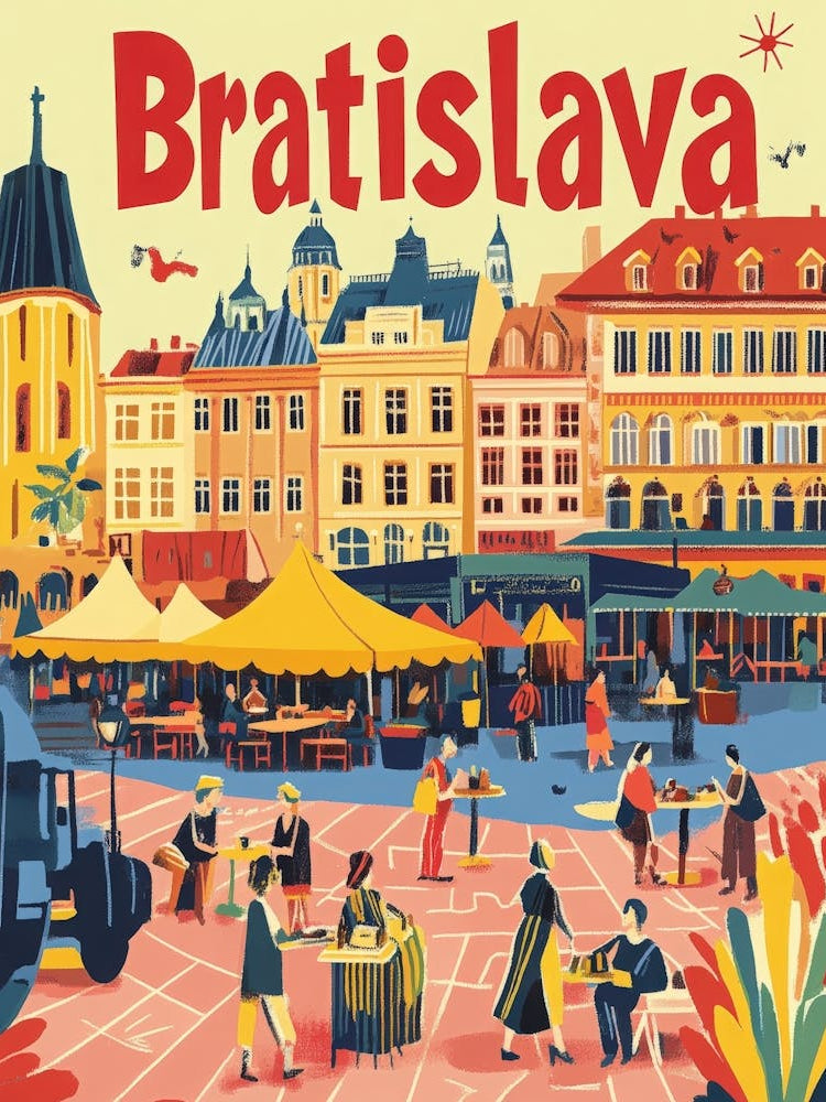 Aihrgdesign A 1970s Inspired Travel Poster For Bratislava 4