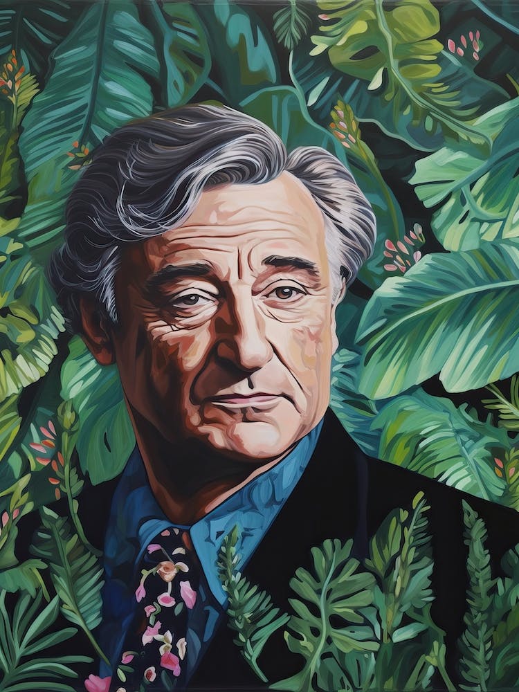 Floral Handpainted Portrait Of Princess Robert Deniro 1