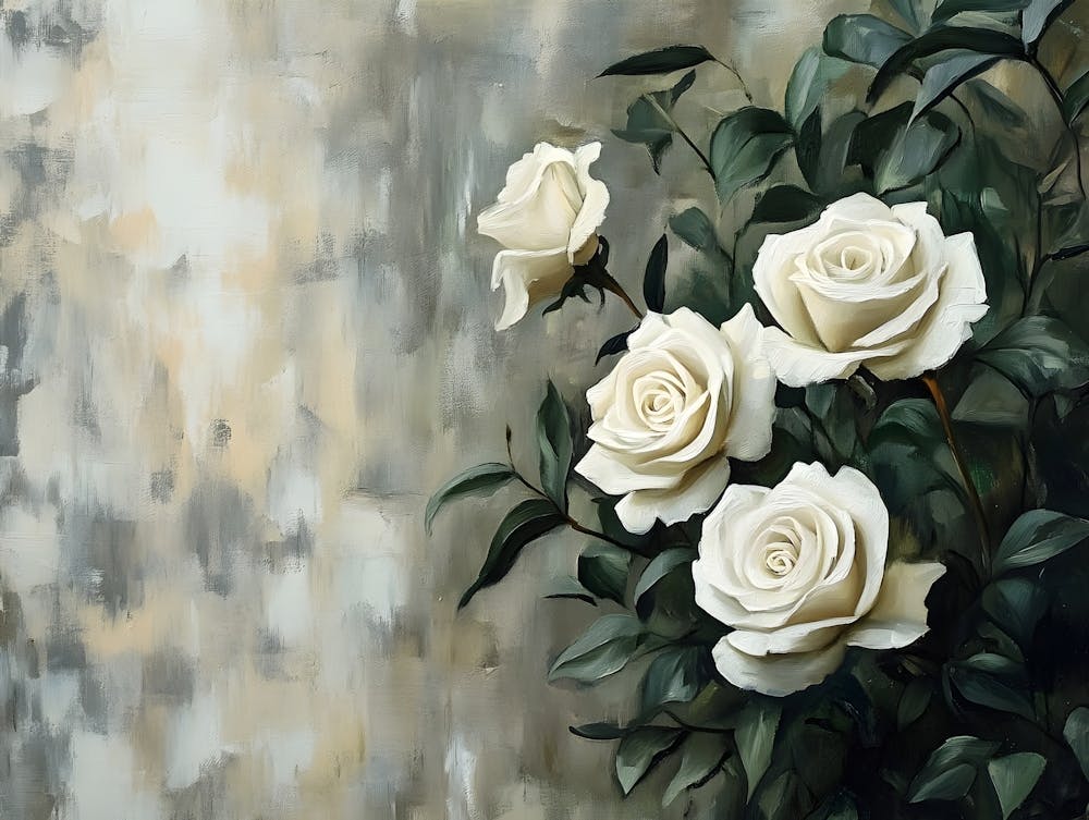 Minimalist White Roses 3