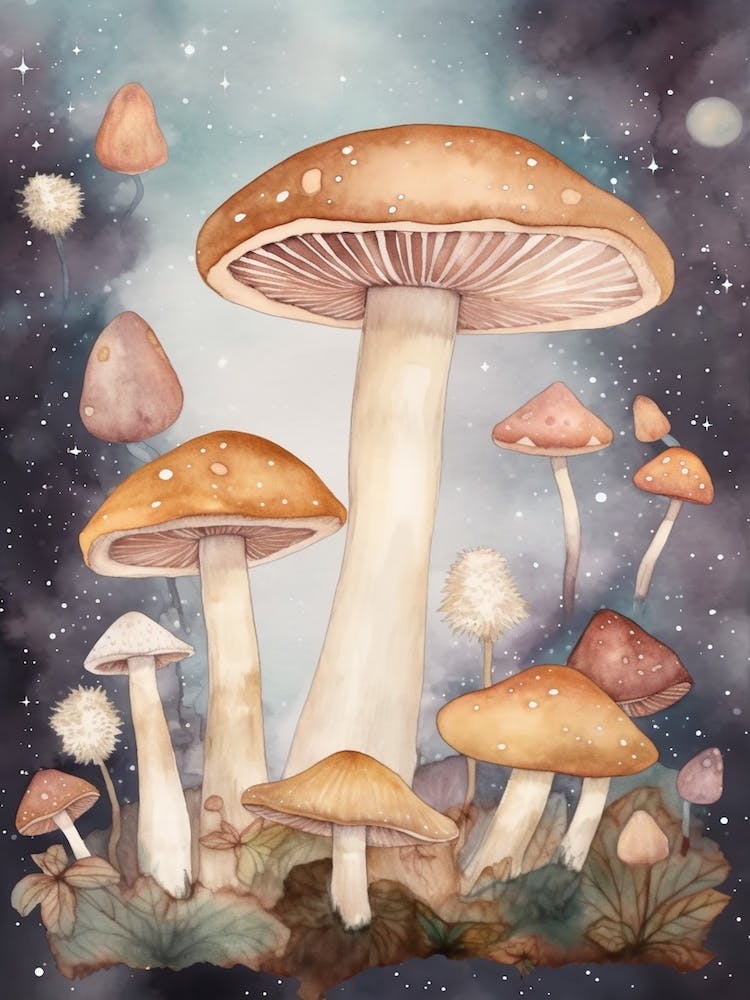 Magic Spring Mushrooms Illustration 13
