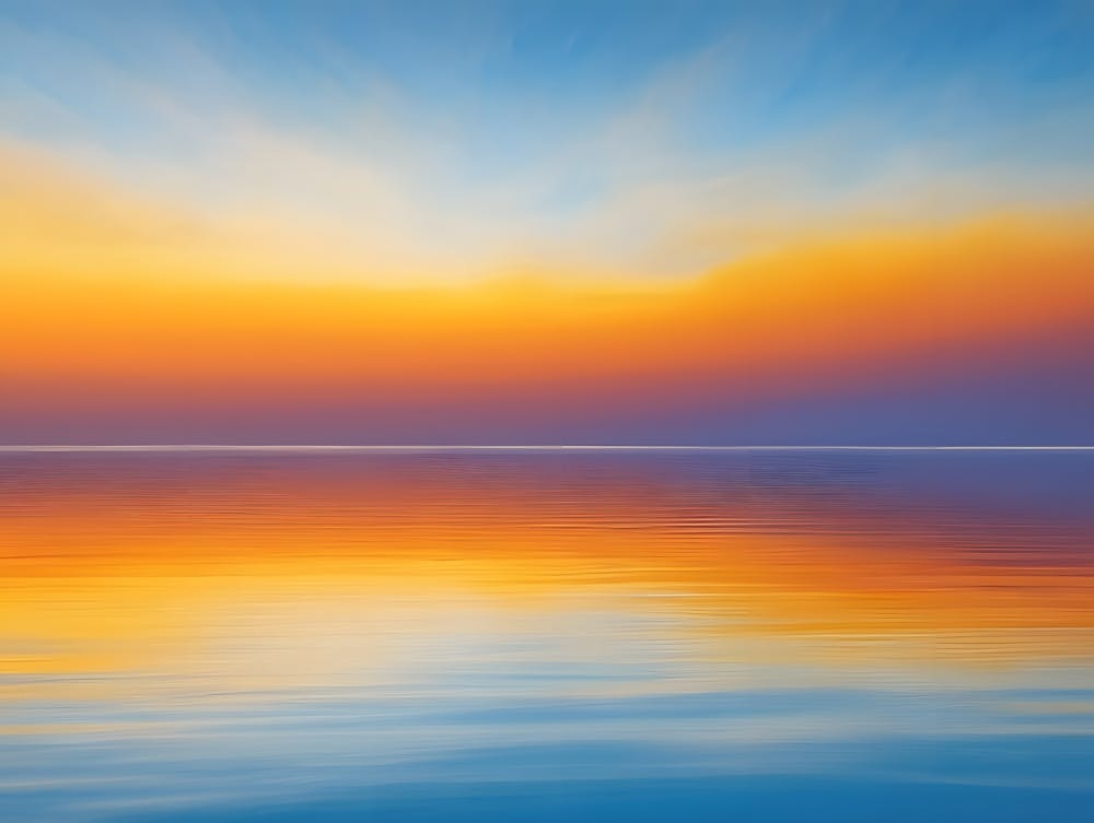 Calming Seascape Reflection Print - Peaceful Sunset/Sunrise Wall