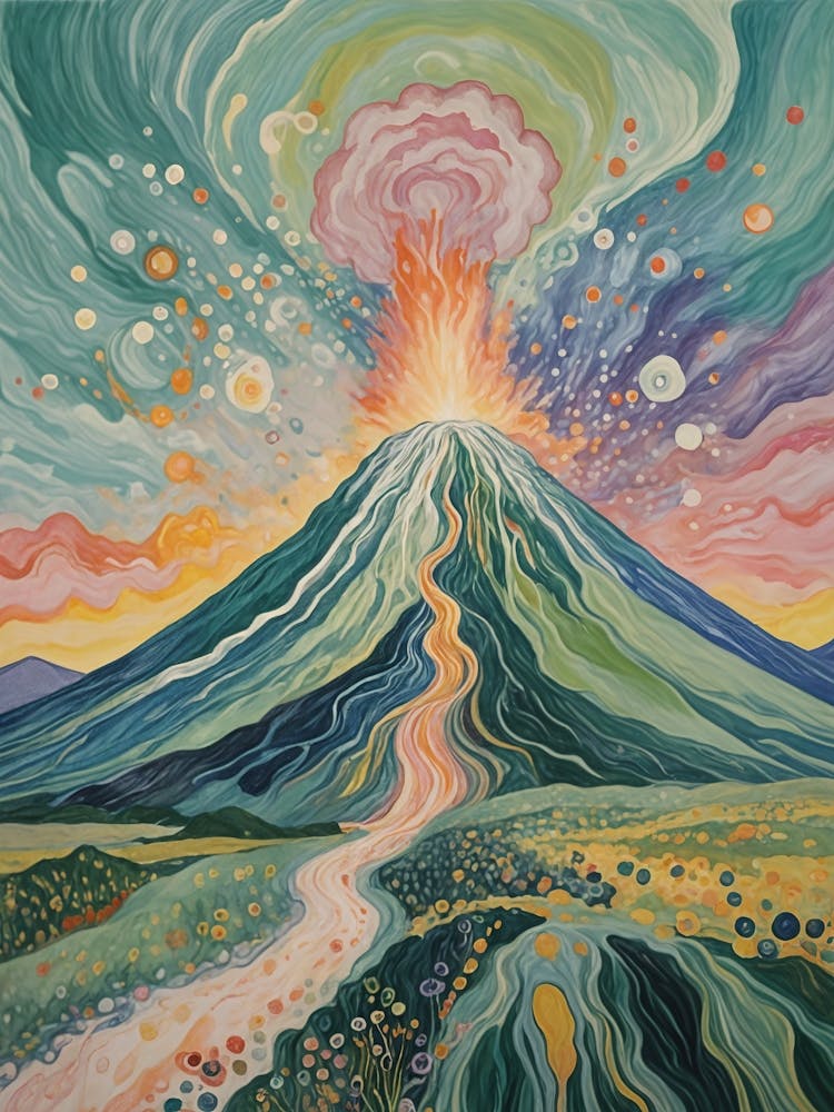 Rainbow Volcano Eruption