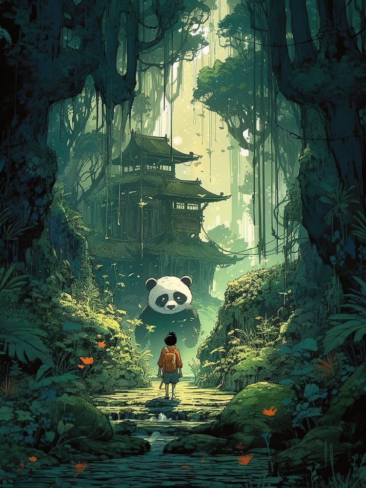 Panda Bear In The Forest 2