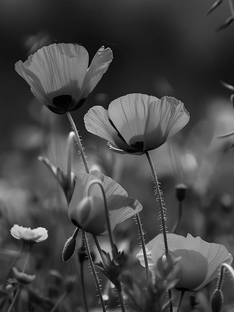 Coquelicot Noir et Blanc 2