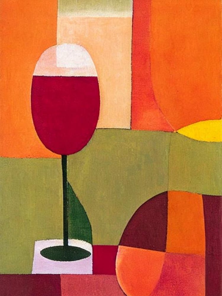 Bellini Paul Klee Inspired Abstract Cocktail Poster