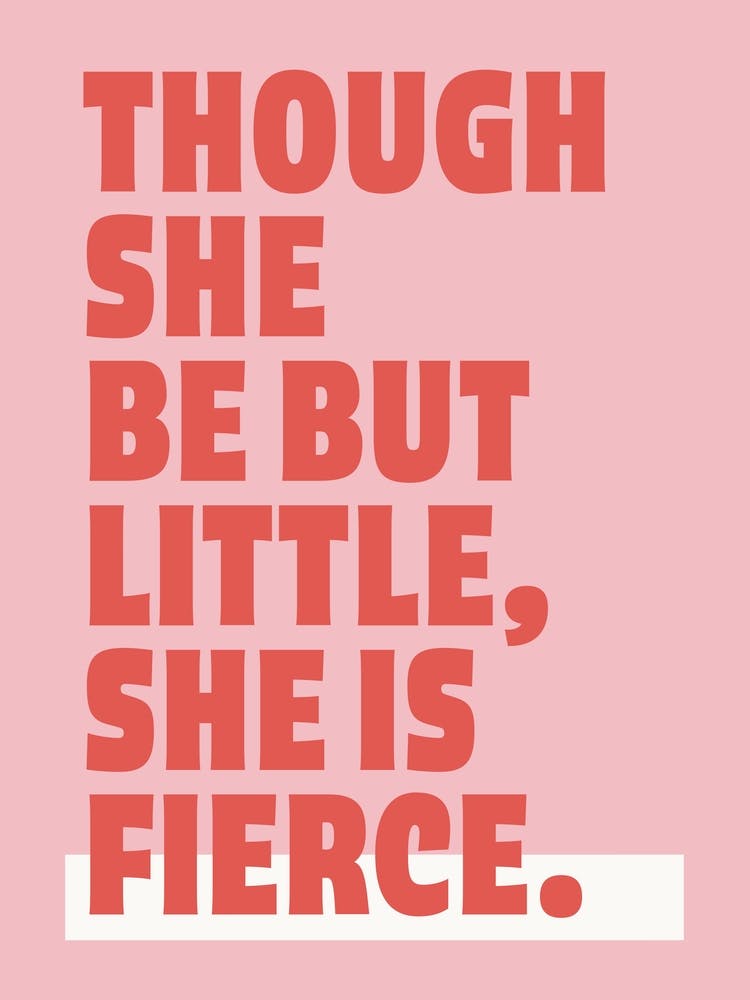 She Is Fierce - Quote Print Wall Art Poster Print