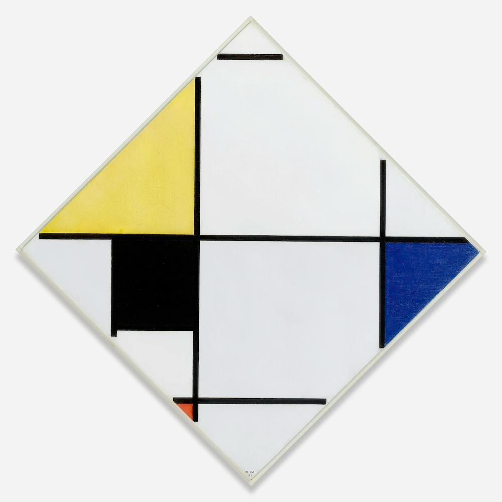 Lozenge Composition With Yellow, Black, Blue, Red, And Gray (1921), 1, Piet Mondrian