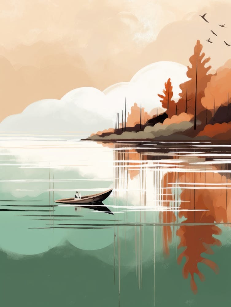 Autumn , Fall, Landscape, Inspired By National Park in the USA, Lake, Great Lakes, Boho, Beach, Minimalist Canvas Print, Travel Poster, Autumn Decor, Fall Decor 31