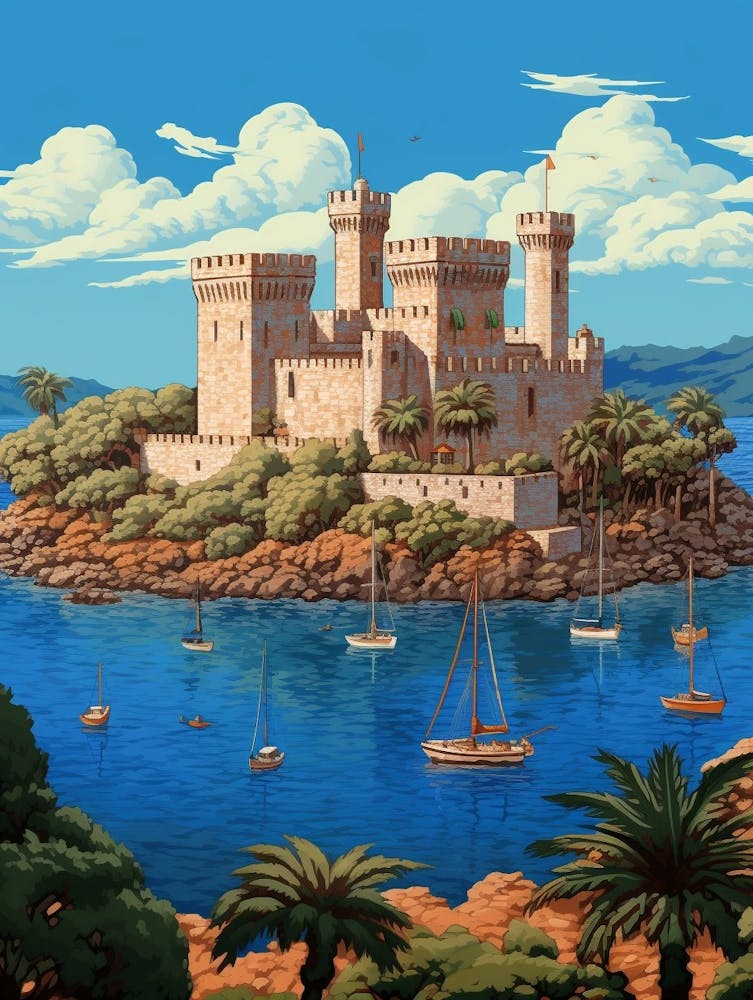 Bodrum Castle St Peters Caastle Pixel Art 6