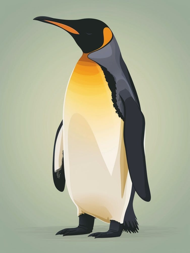 Emperor Penguin Zavodovski Island Minimalist Illustration 1