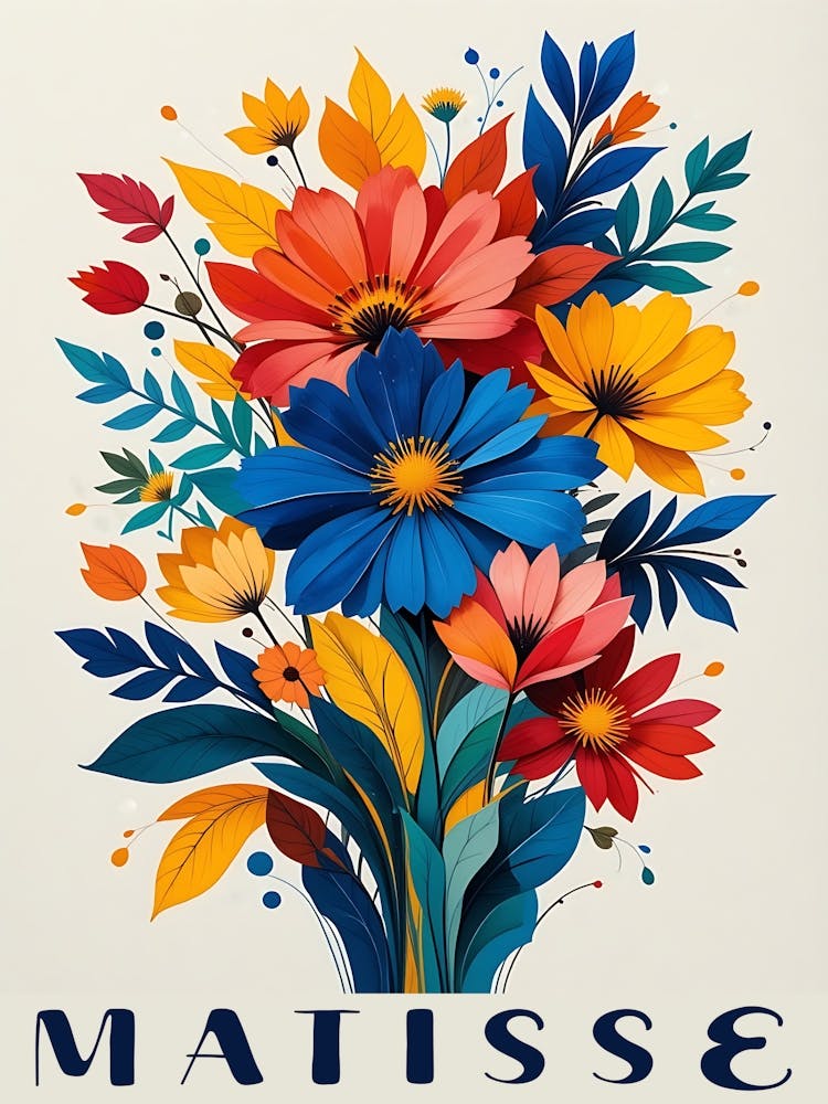 Henri Matisse Inspired Art Vibrant Colorful Flowers (6)