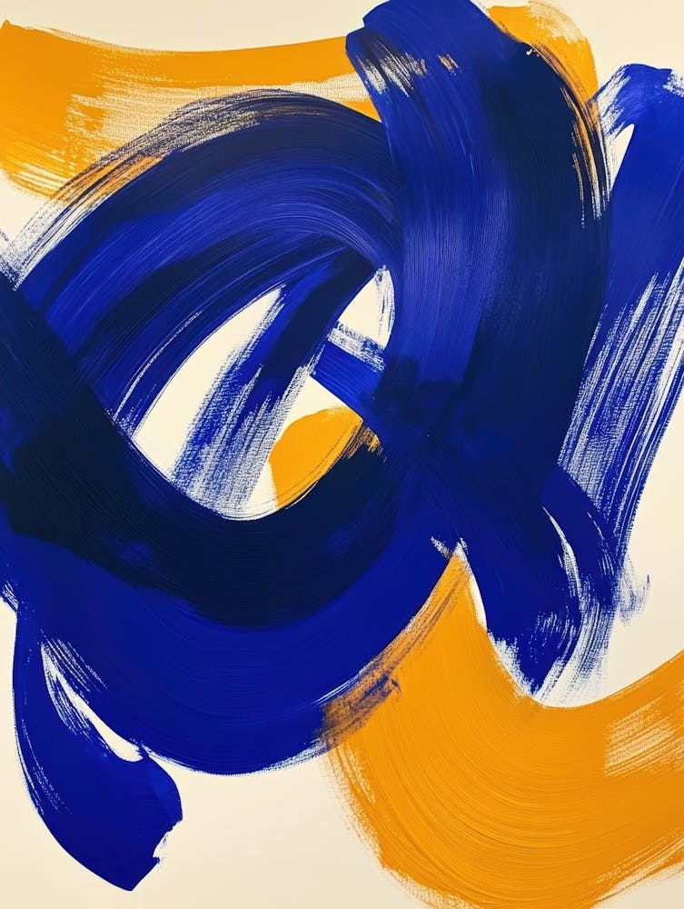 Blue And Yellow Abstract Painting 7
