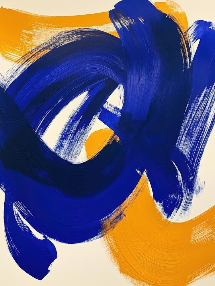 Blue And Yellow Abstract Painting 7