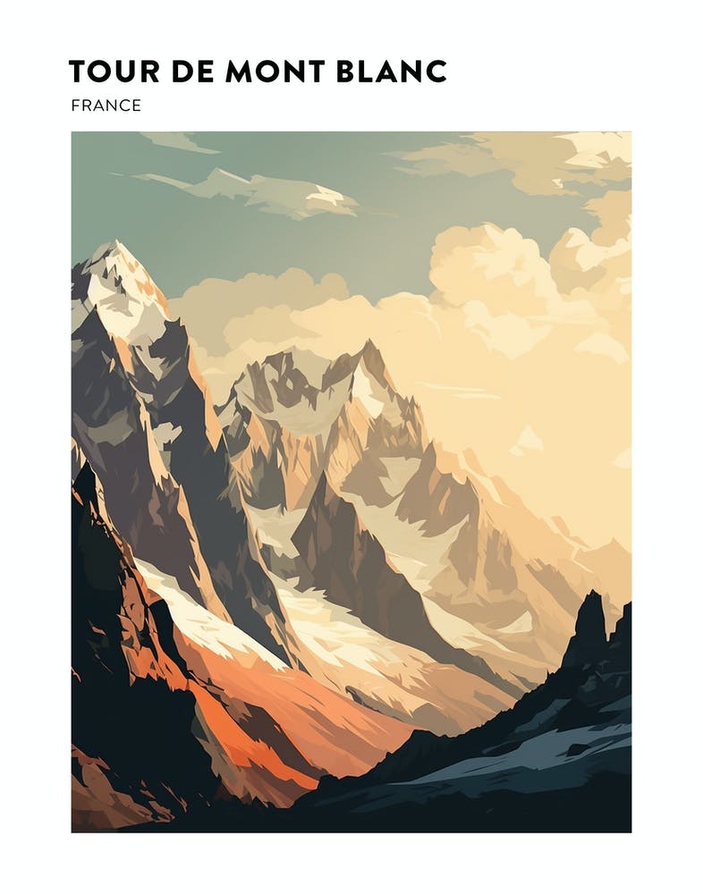 Tour De Mont Blanc France 2 Hiking Trail Landscape Poster
