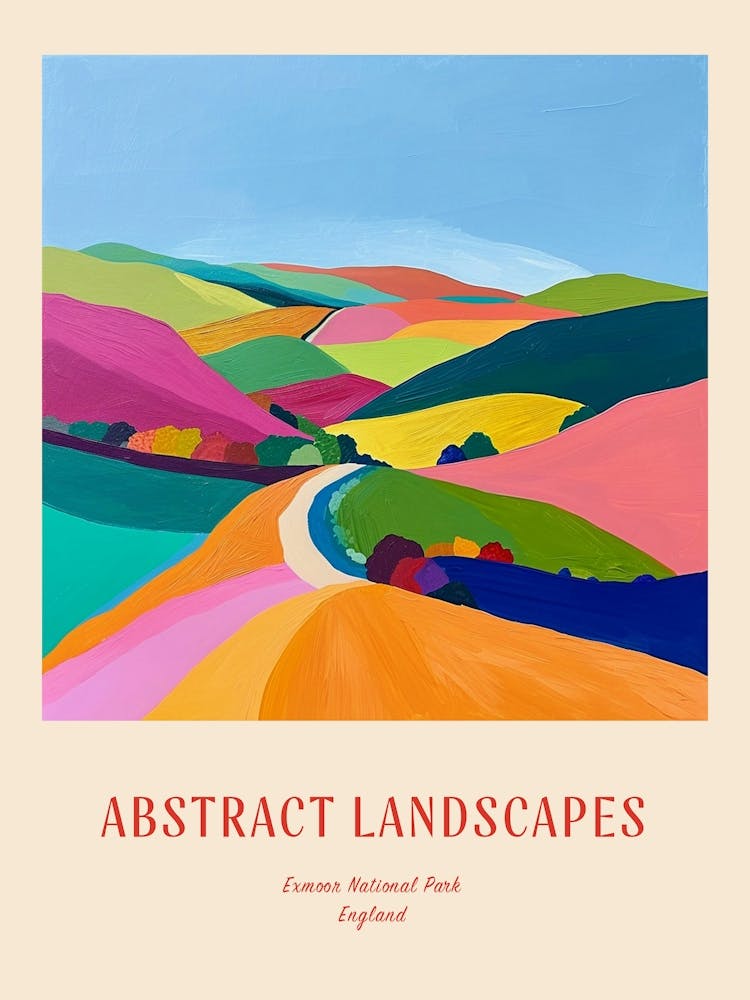 Abstrait Coloré Parc National d'Exmoor Angleterre 1 Affiche