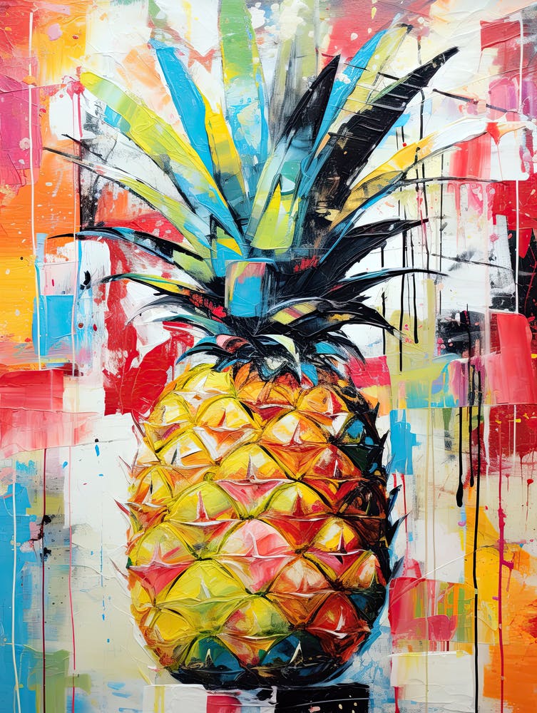 Street Art Buffet : Ananas avec un Style Basquiat