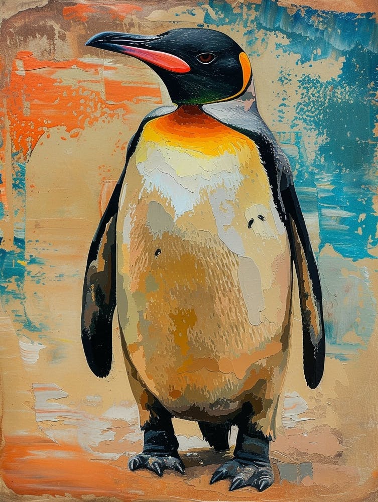 Galapagos Penguin Signy Island Colour Block Painting 2