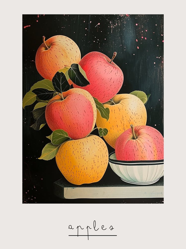 Art Deco Apples 3 Poster