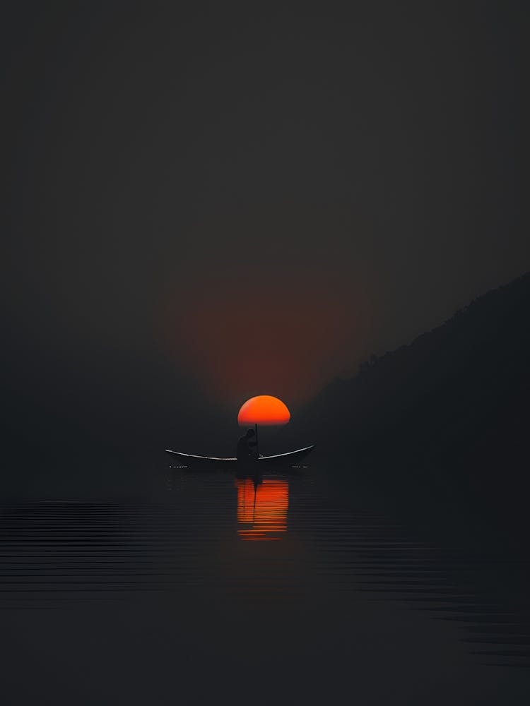 Sunset In A Canoe