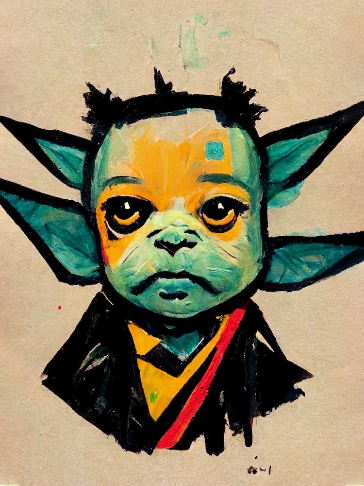 Yoda Basquiat Graffiti