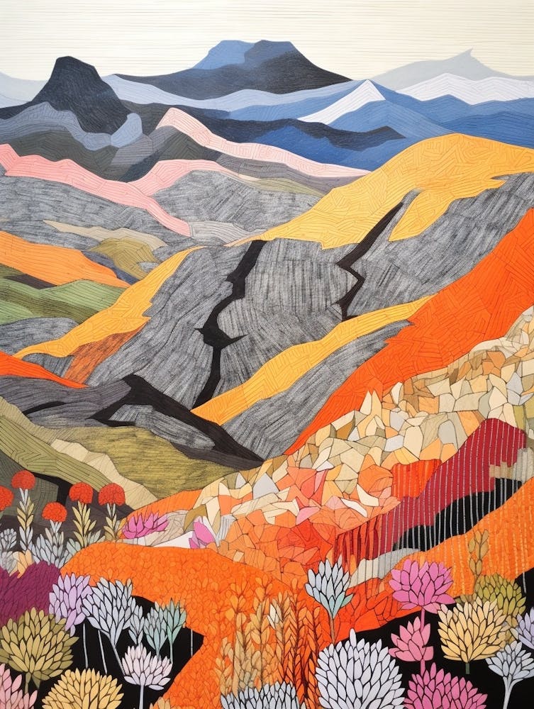 Beinn Dorain Scotland 2 Colourful Mountain Illustration