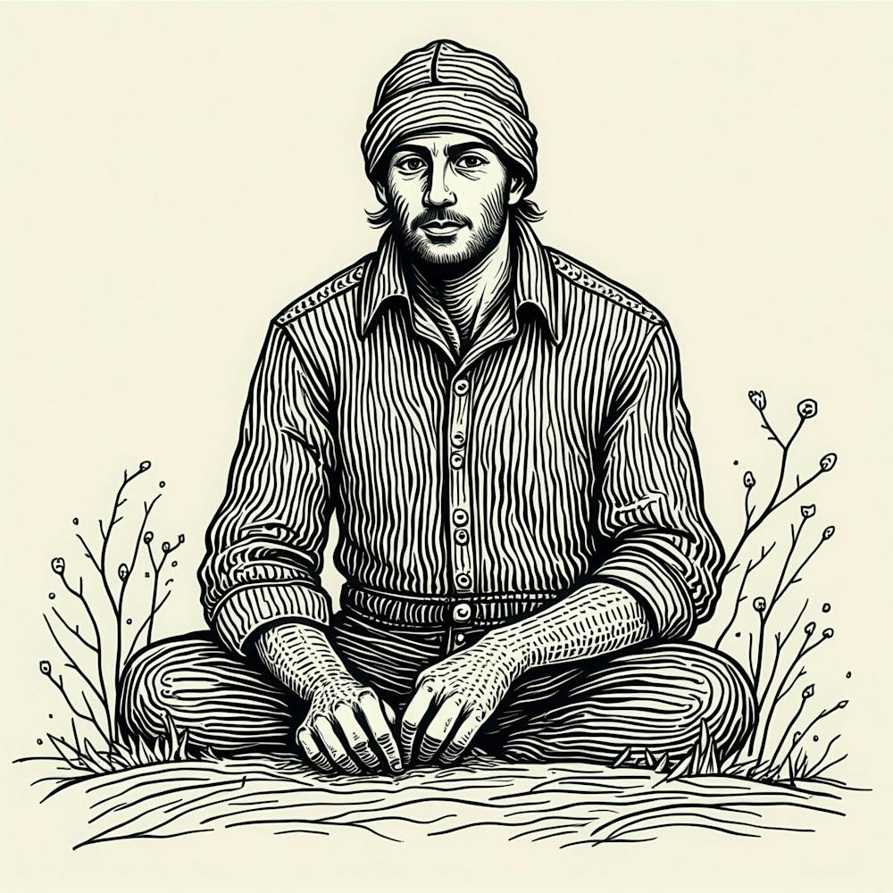 Man Sitting In The Grass