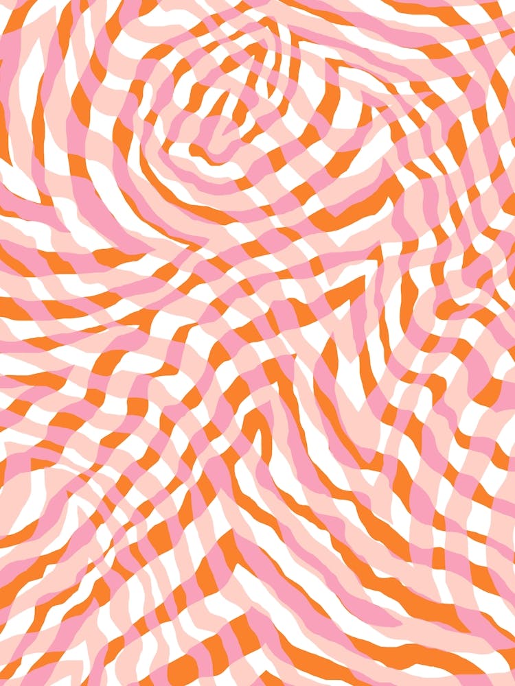 Op Art Checkerboard - Orange