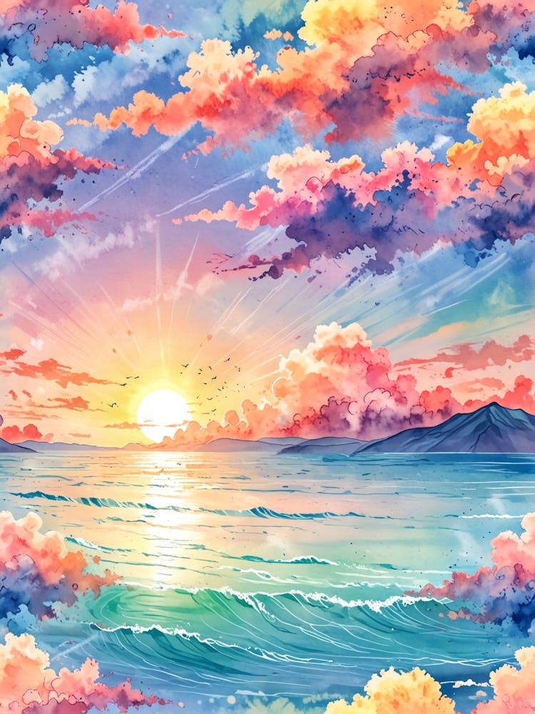 Watercolor Sunset