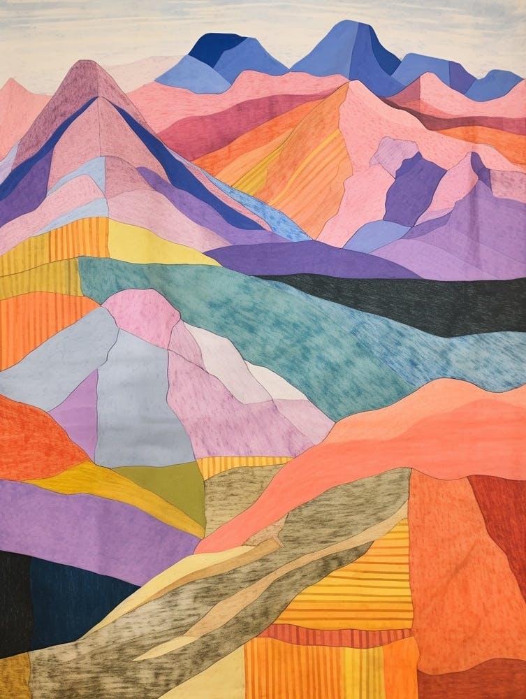 Ben Lui Scotland Colourful Mountain Illustration