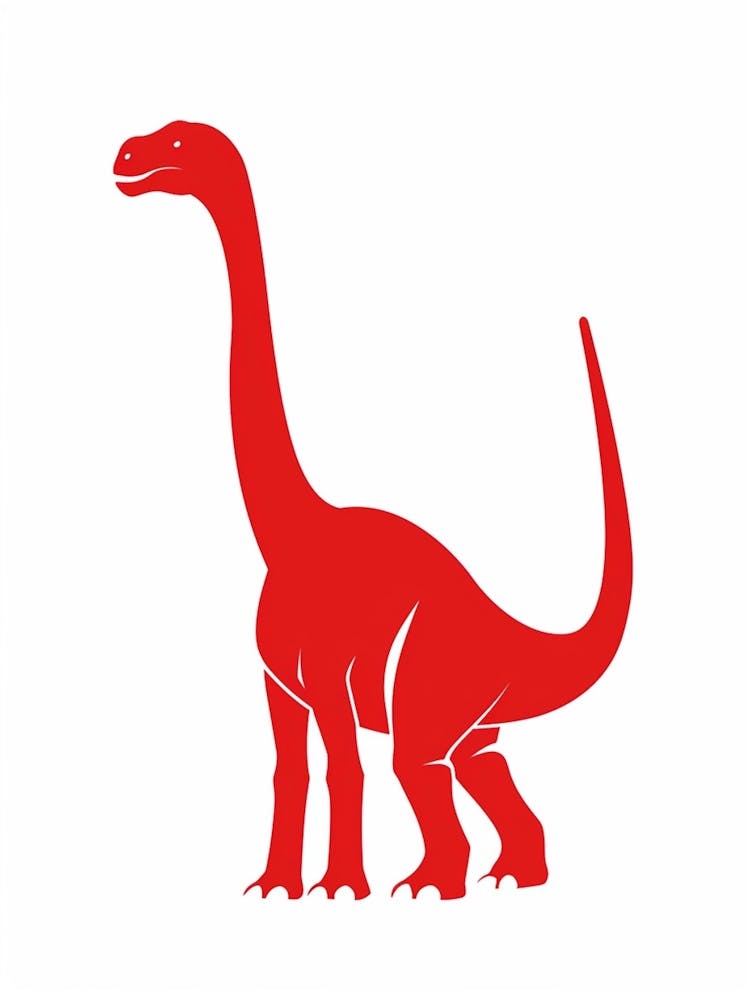 Red Dinosaur Silhouette 2