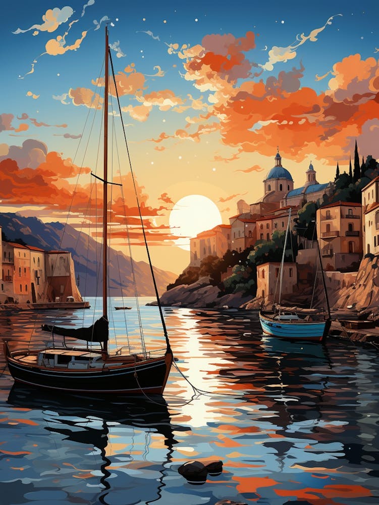 Sailboats at Sunset