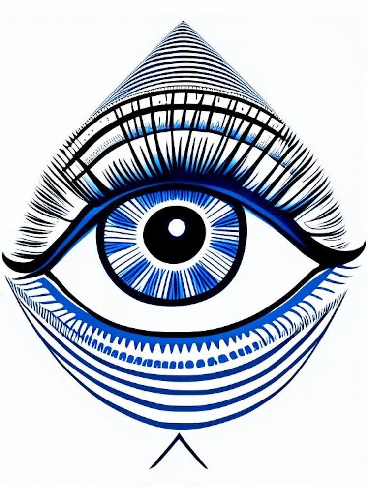 Œil Céleste, Symbole, Troisième Œil Bleu et Blanc 1