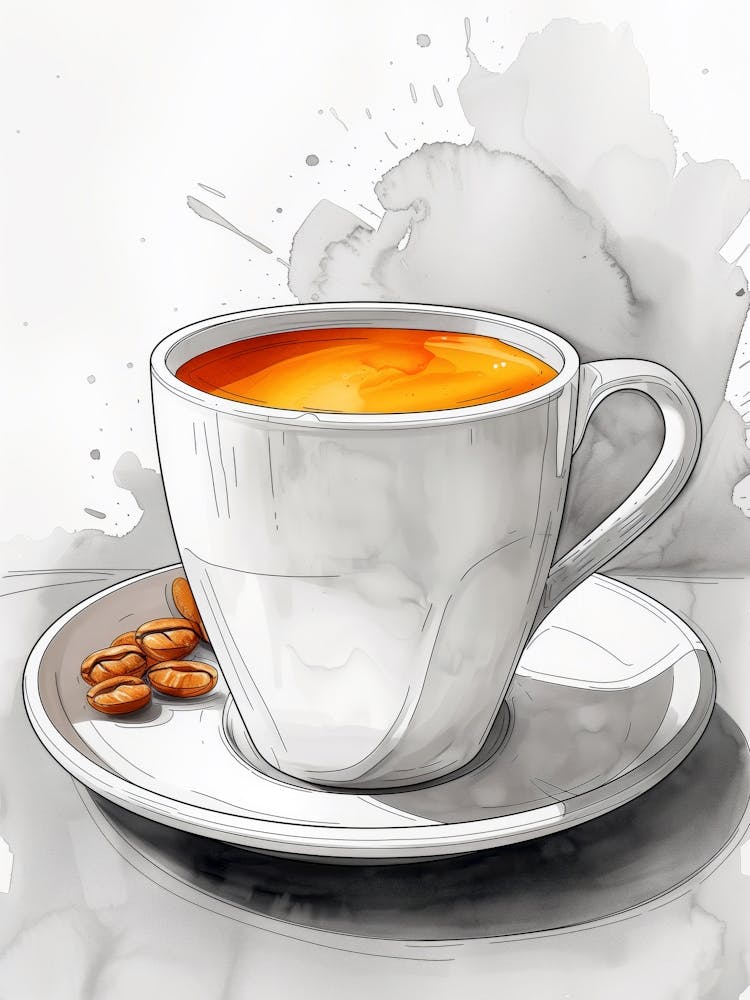 Coffee Cup With Coffee Beans 2