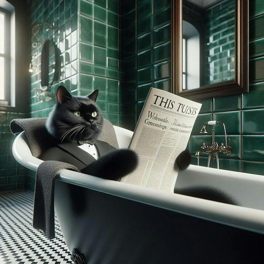 Cat In The Bath