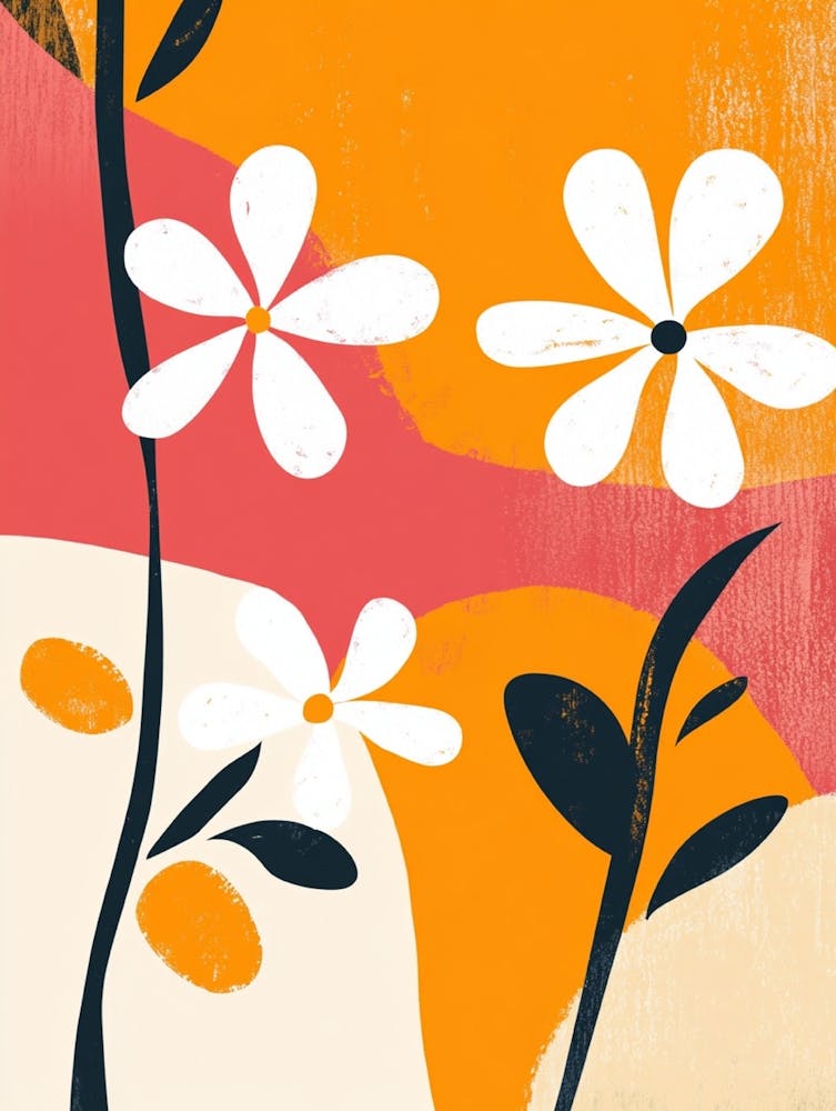 Flowers In Orange And Black