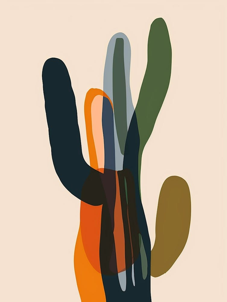 Notocactus Cactus Minimalist Abstract Illustration 3