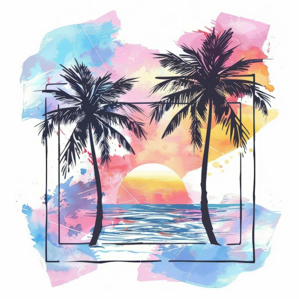 Sunset With Palm Trees 3
