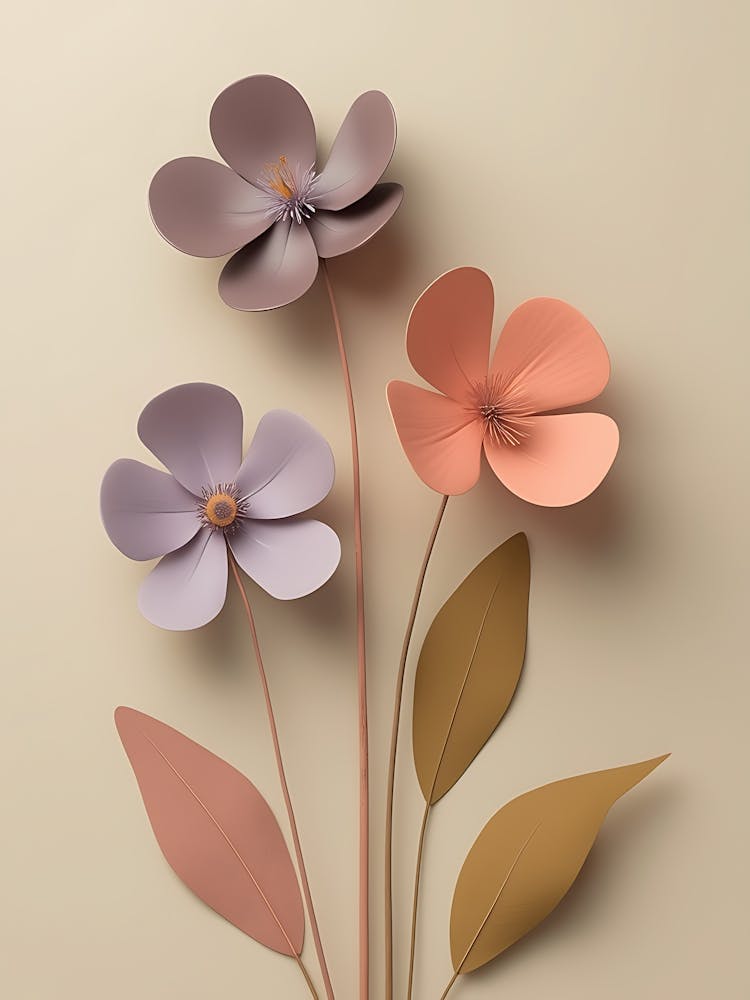 Tranquil Blush and Beige Floral Design