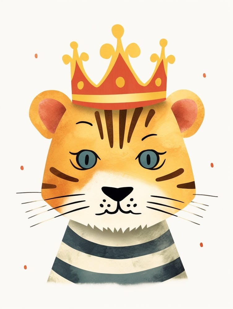 Little Tiger 3 Wearing A Crown