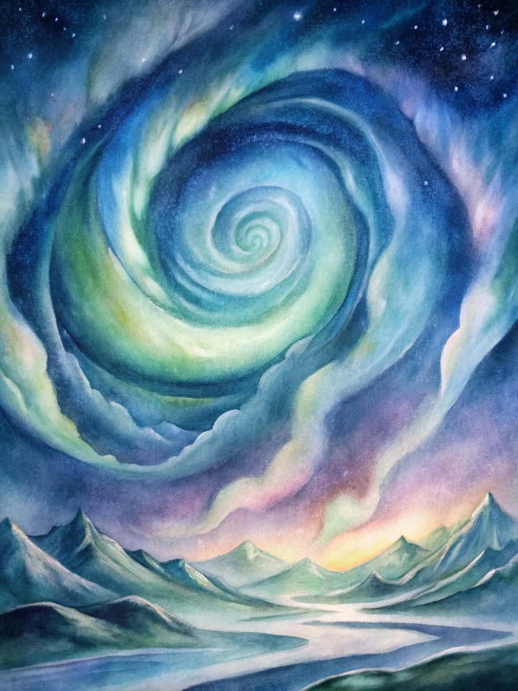A Dramatic Poster Of The Northern Lights Forming S
