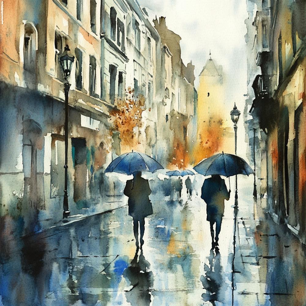 Watercolor Rainy Day 4