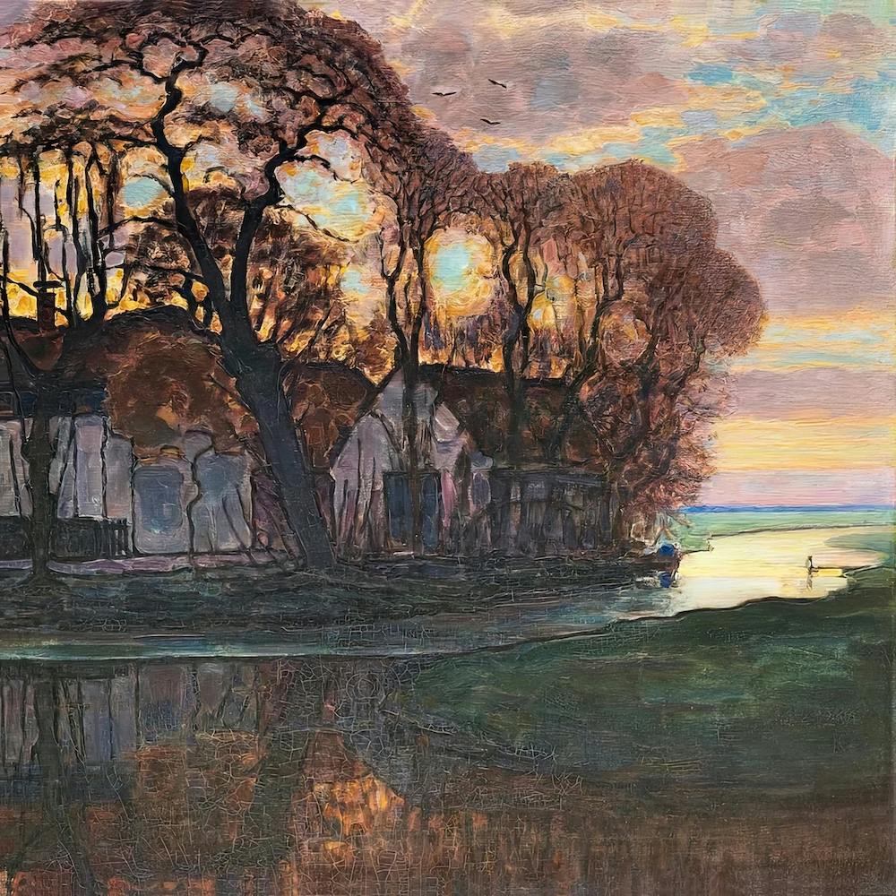 Farm Near Duivendrecht Background, Oil Painting 1, Piet Mondrian