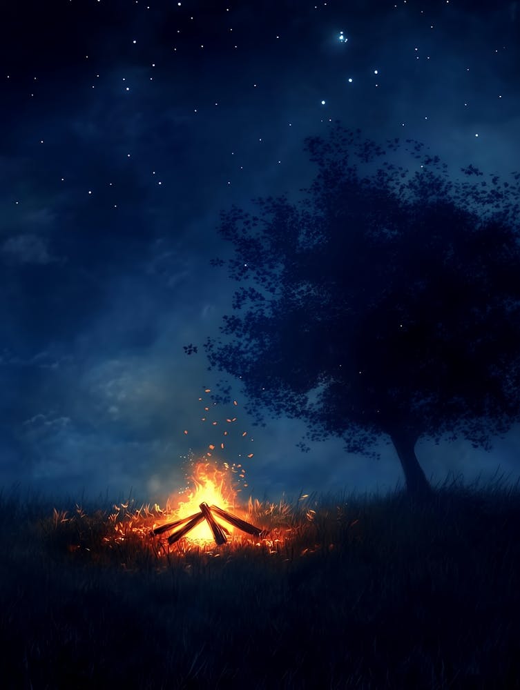 Campfire At Night 1